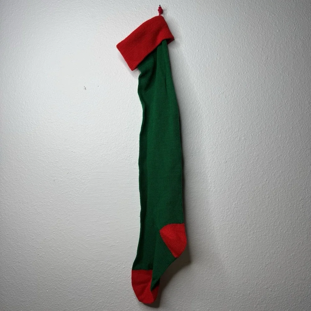 Green & Red‎ Knit Vintage Hanging Christmas Stocking 28